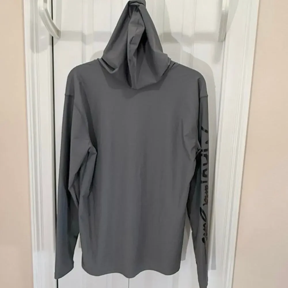 Maui & Sons men's SM hooded rash guard surfing shirt 50+UPF Tech. fish swim